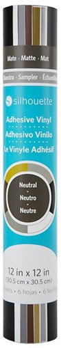 Silhouette Vinyl Sampler Pack Neutral black, white, gold, silver, brown, grey