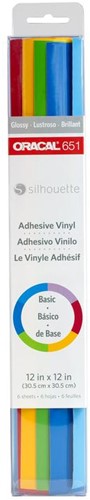 [S-SAM-VINYL-OR2] Silhouette Oracal 651 Sampler Pack - Basic (yellow, red, lilac, azure blue, ice blue, lime-tree green)