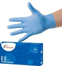 [VEILIGHEIDSHANDSCHOEN-M] Veiligheidshandschoen Nitrile M Doos a 100 stuks Latex vrij